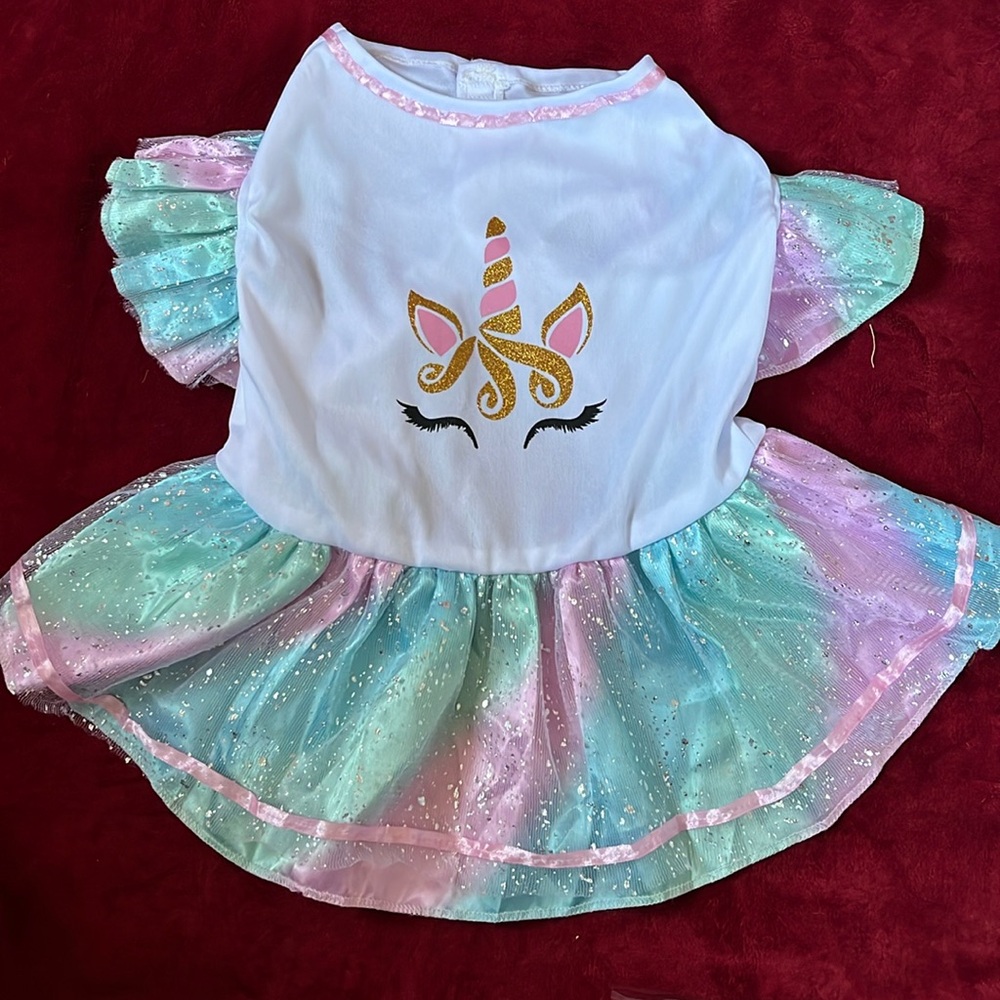 NWT Dog dress, unicorn pet dress